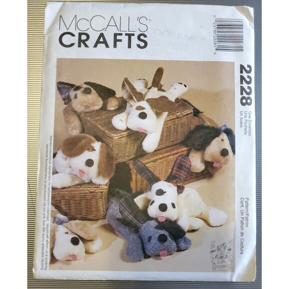 Vintage (1999) McCall's Craft Sewing Pattern 2228 Stuffed Puppies *UNCUT* - Picture 1 of 6